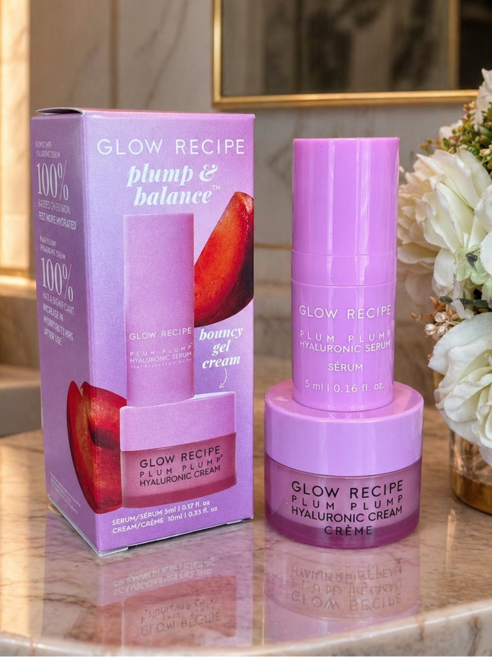 Glow Recipe Plum Plump Hyaluronic Serum & Cream Set - NIB